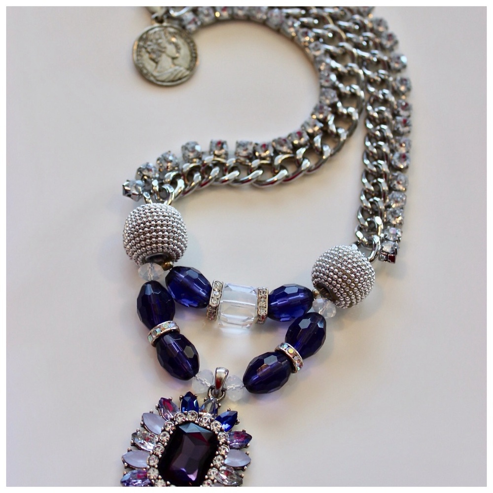 Royal Blue Pendant Necklace - Picture 7 of 7